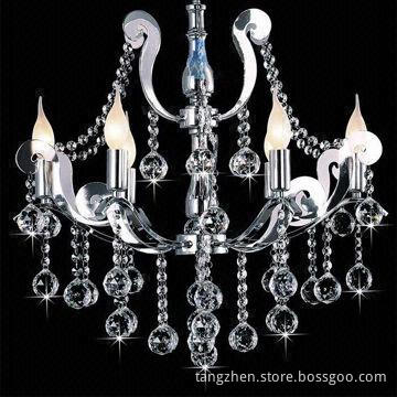 Crystal Pendant Candle Light, European Crystal, for Bedroom, Living/Dining/Study Room